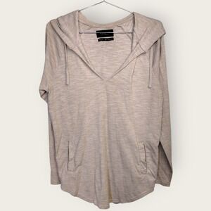 PacSun Los Angeles Womens Sz M Hoodie Pullover Long Sleeve Beige T-shirt Relaxed